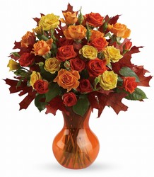 Teleflora's Fabulous Fall Roses from Schultz Florists, flower delivery in Chicago